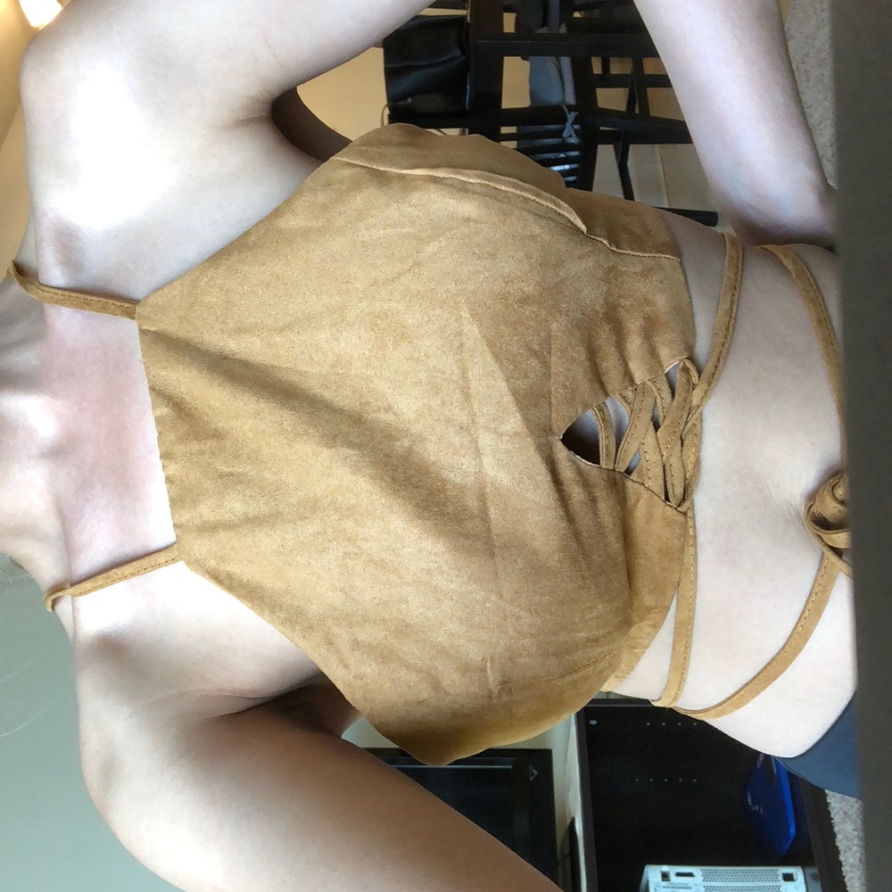 Brand New Faux Suede Crop top